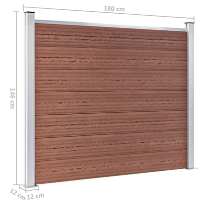 vidaXL Ensemble de panneau de clôture WPC 699x146 cm Marron