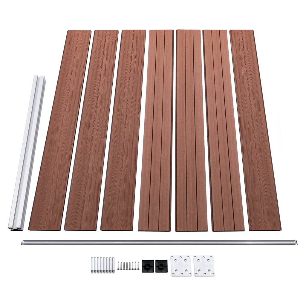 vidaXL Ensemble de panneau de clôture WPC 699x146 cm Marron