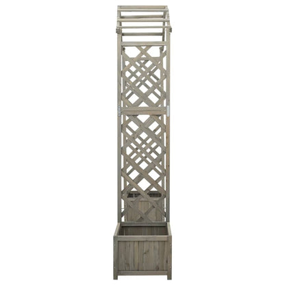 vidaXL Pergola de jardin avec jardinière Gris Bois pin massif
