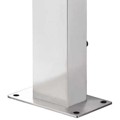 vidaXL Douche de jardin avec base gris 225 cm Acier inoxydable