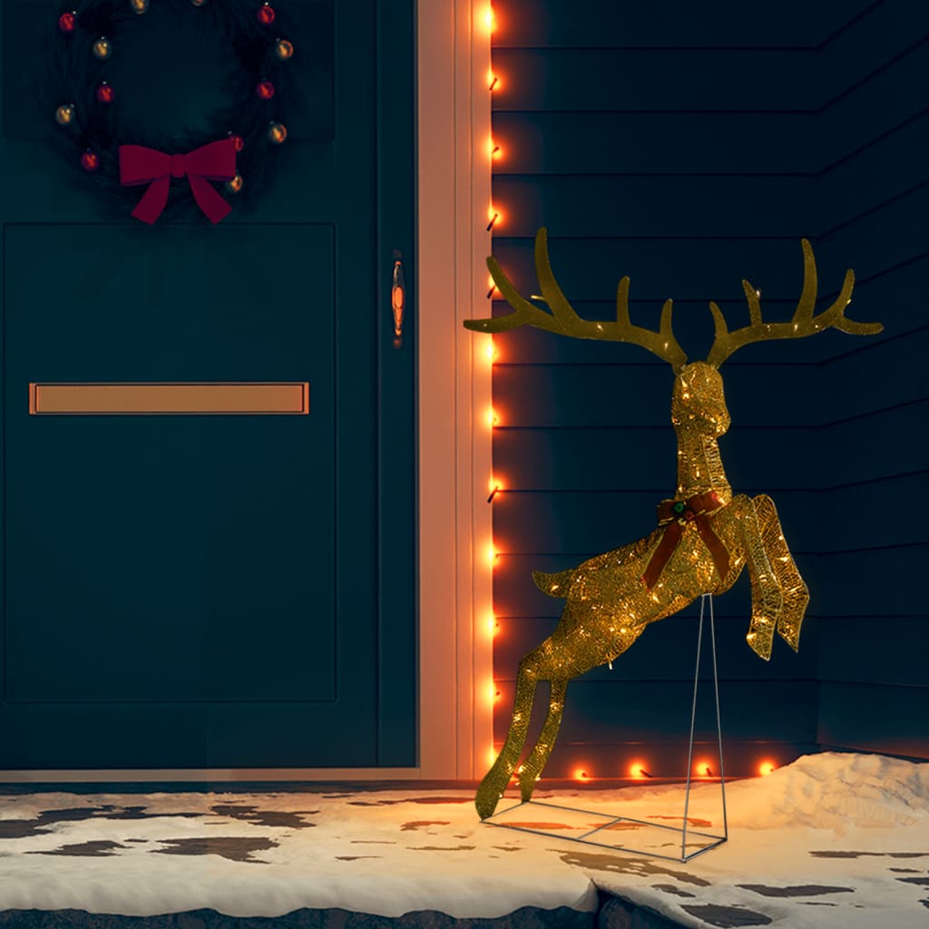 vidaXL Renne volant de décoration de Noël 120 LED Doré blanc chaud