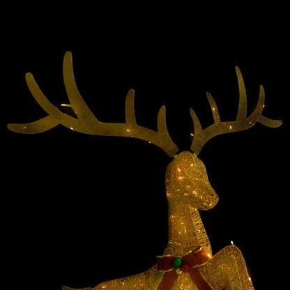 vidaXL Renne volant de décoration de Noël 120 LED Doré blanc chaud