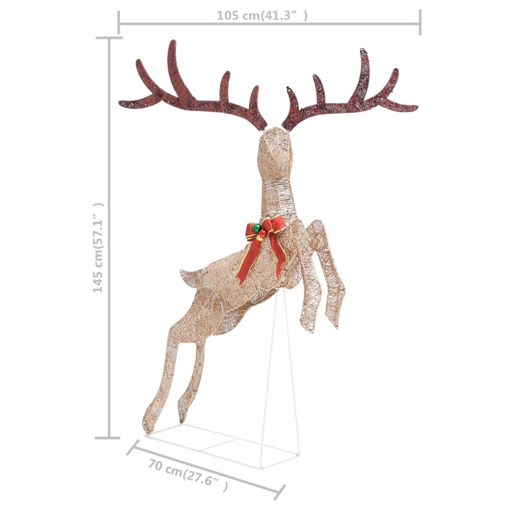 vidaXL Renne volant de décoration de Noël 120 LED Doré blanc chaud