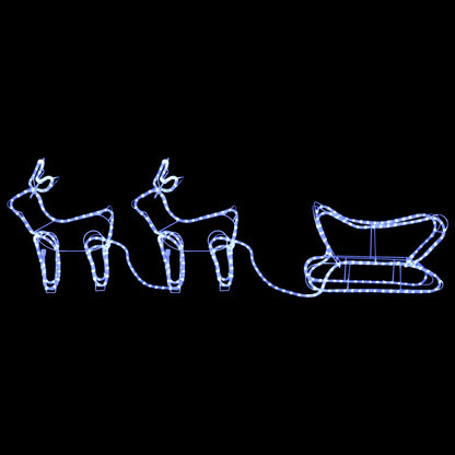 vidaXL Décoration de Noël d'extérieur Renne et traîneau 576 LED