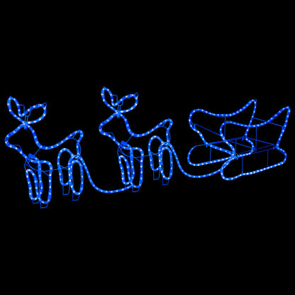 vidaXL Décoration de Noël d'extérieur Renne et traîneau 576 LED
