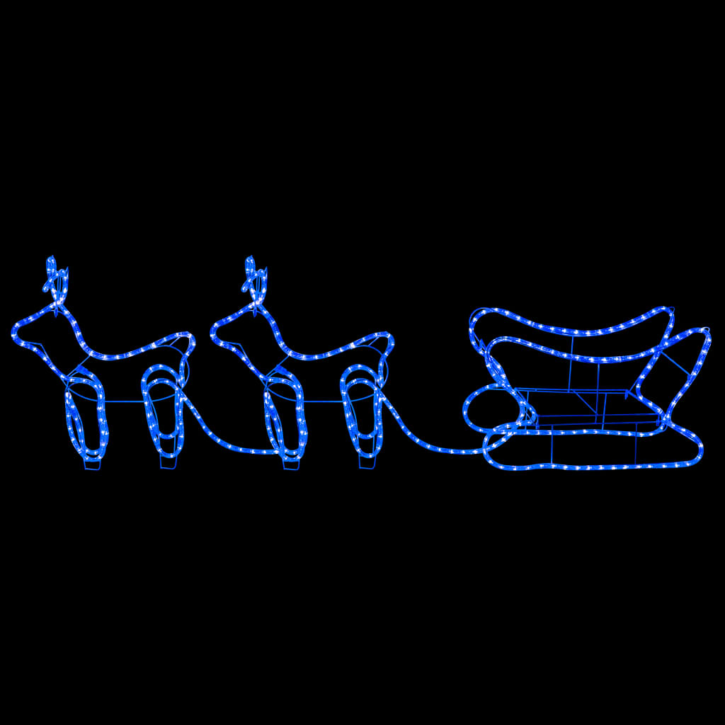 vidaXL Décoration de Noël d'extérieur Renne et traîneau 576 LED