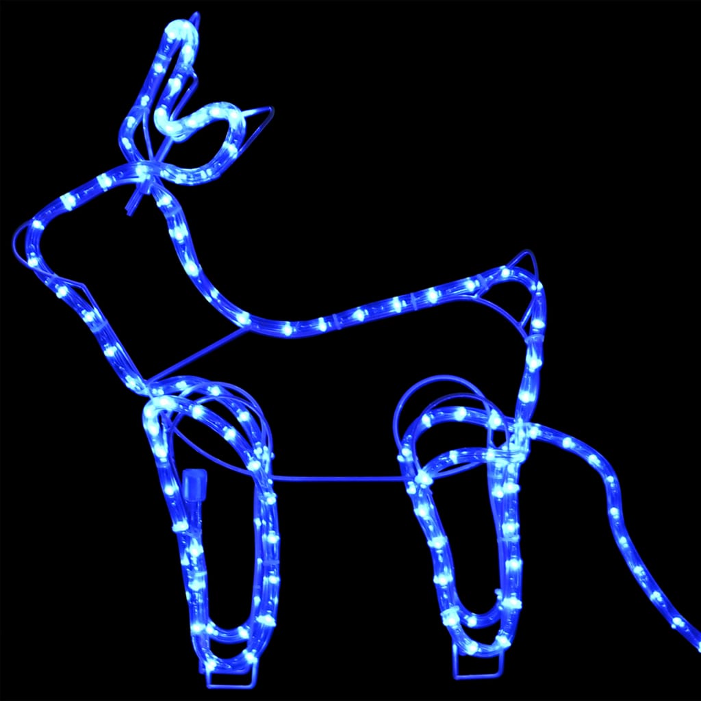 vidaXL Décoration de Noël d'extérieur Renne et traîneau 576 LED