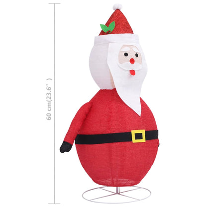 vidaXL Décoration de Noël Figurine Père Noël LED Tissu de luxe 60 cm