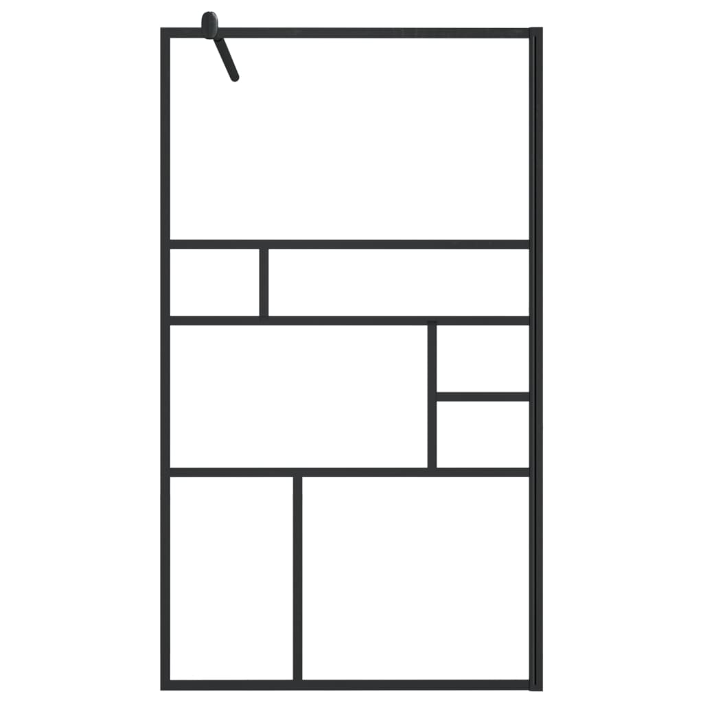 vidaXL Paroi de douche à verre ESG transparent 90x195 cm Noir
