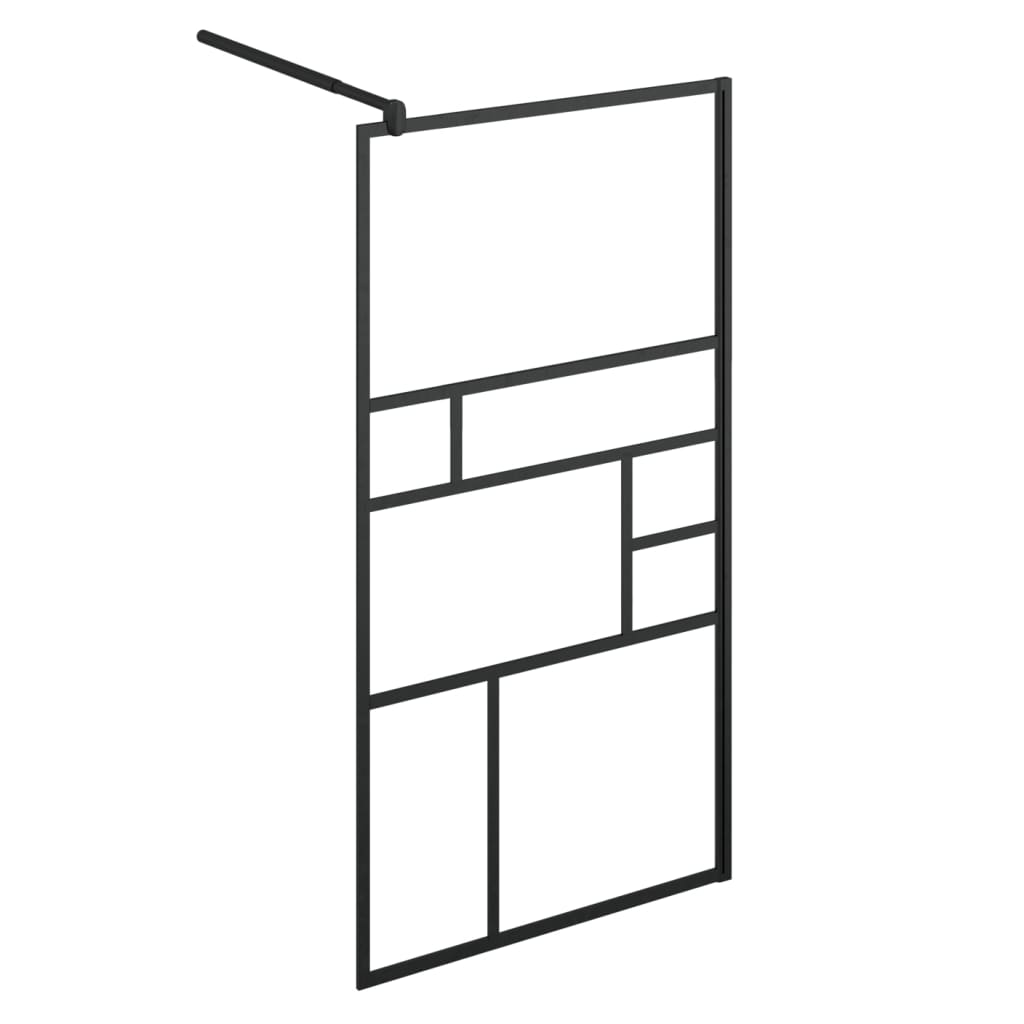 vidaXL Paroi de douche à verre ESG transparent 90x195 cm Noir