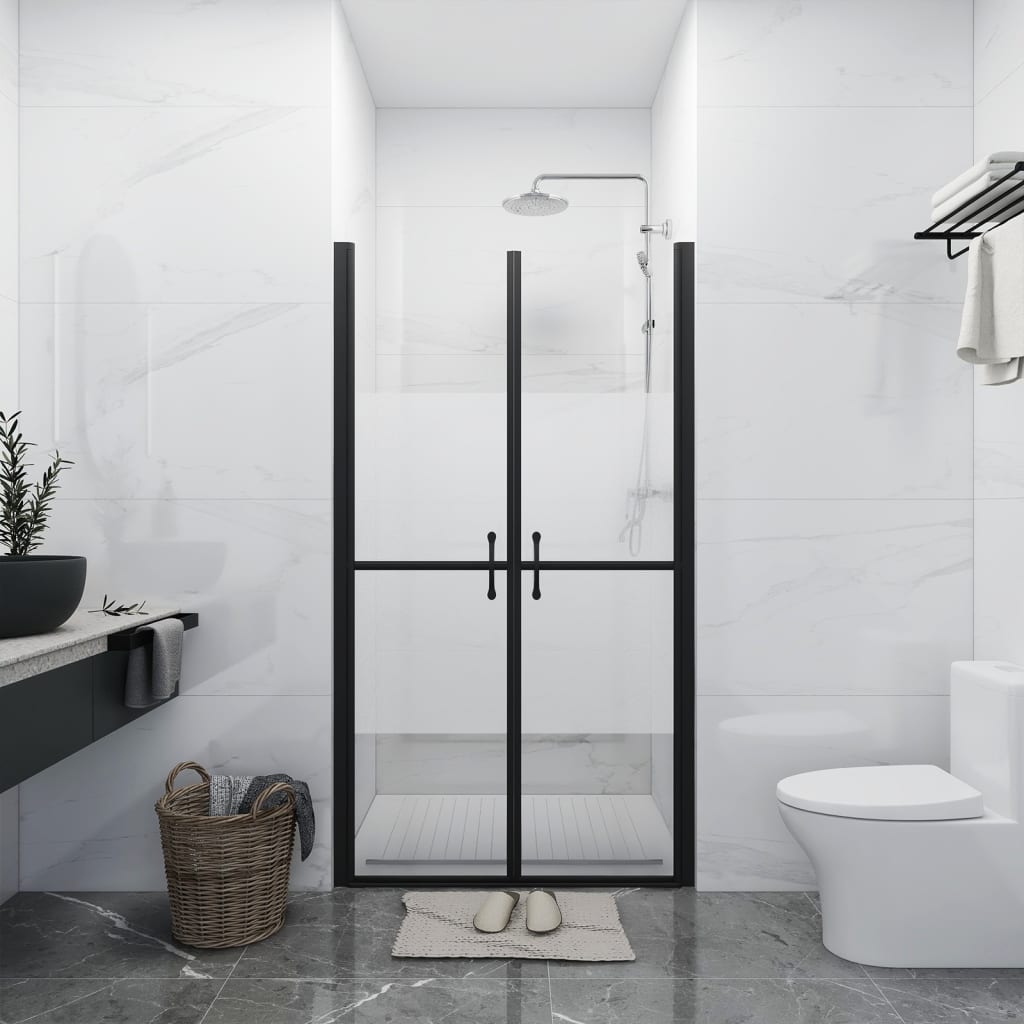 vidaXL Porte de douche ESG demi-dépoli (78-81)x190 cm