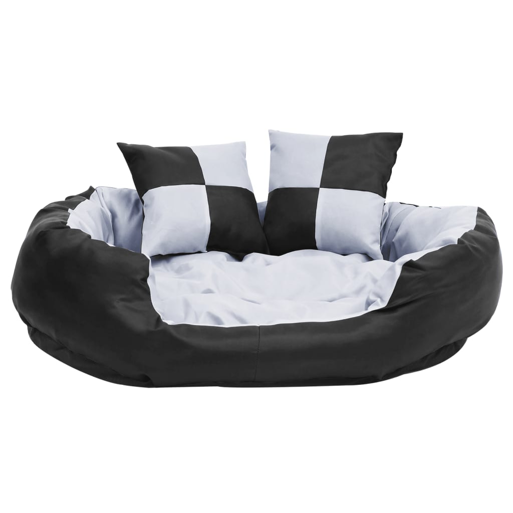 vidaXL Coussin réversible lavable pour chien Gris et noir 85x70x20 cm