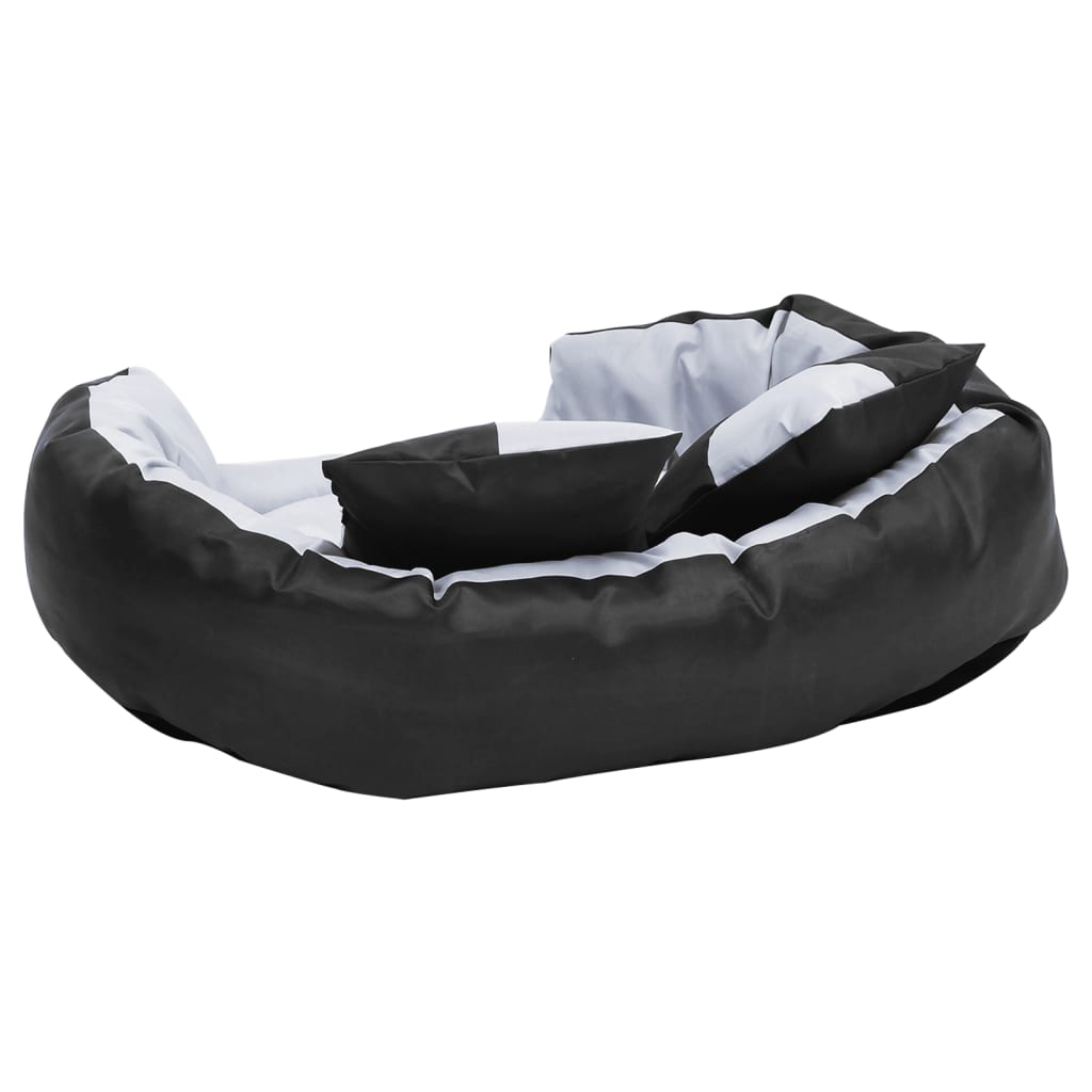 vidaXL Coussin réversible lavable pour chien Gris et noir 85x70x20 cm