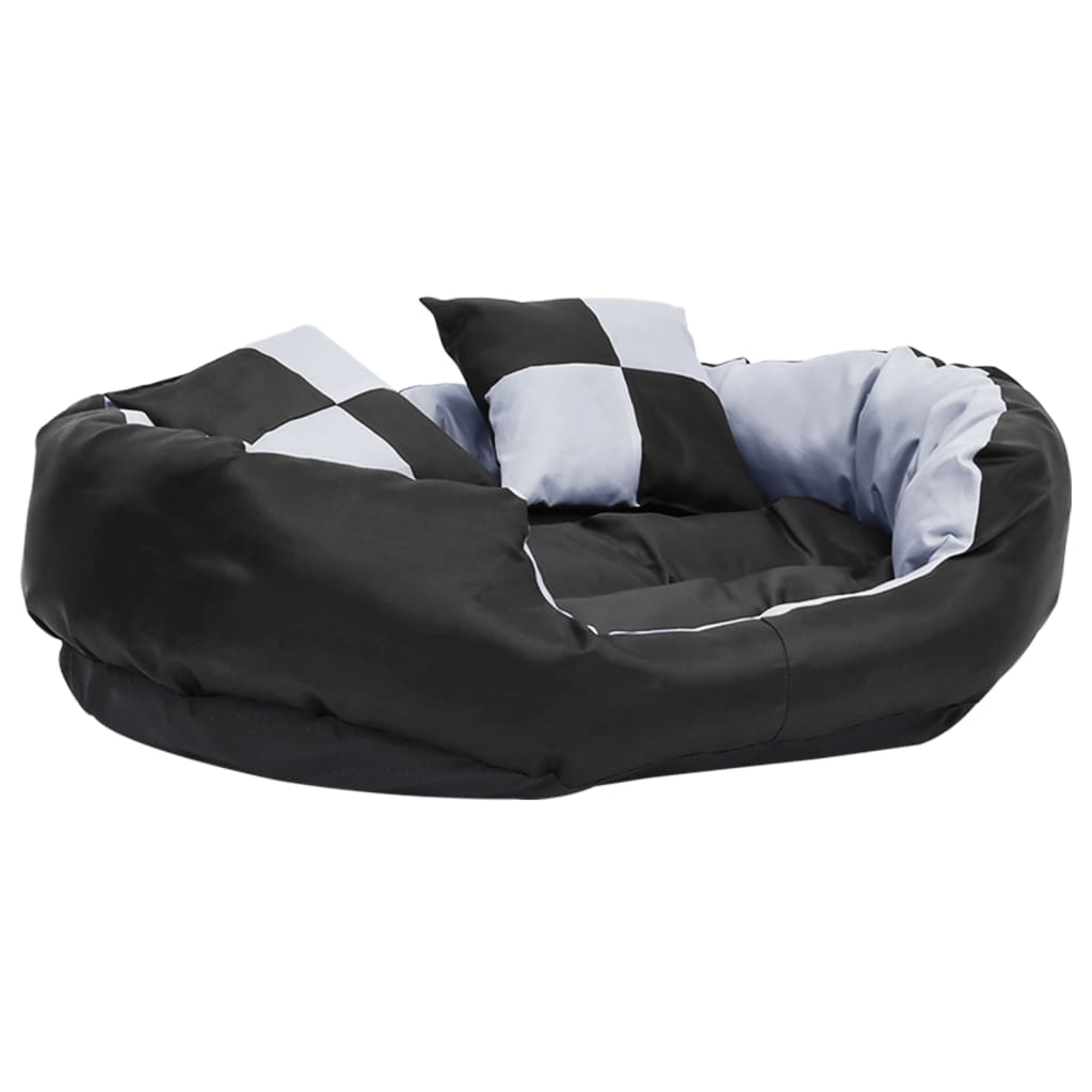 vidaXL Coussin réversible lavable pour chien Gris et noir 85x70x20 cm