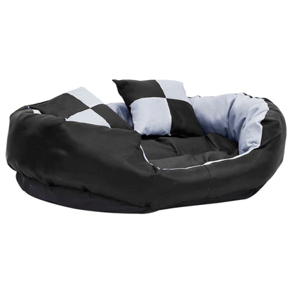 vidaXL Coussin réversible lavable pour chien Gris et noir 85x70x20 cm