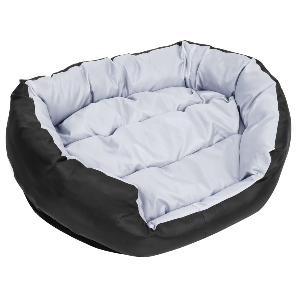 vidaXL Coussin réversible lavable pour chien Gris et noir 85x70x20 cm