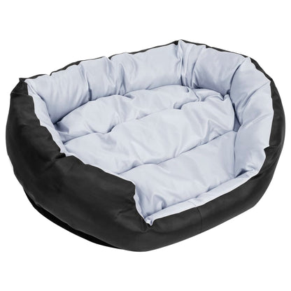 vidaXL Coussin réversible lavable pour chien Gris et noir 85x70x20 cm