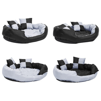 vidaXL Coussin réversible lavable pour chien Gris et noir 85x70x20 cm