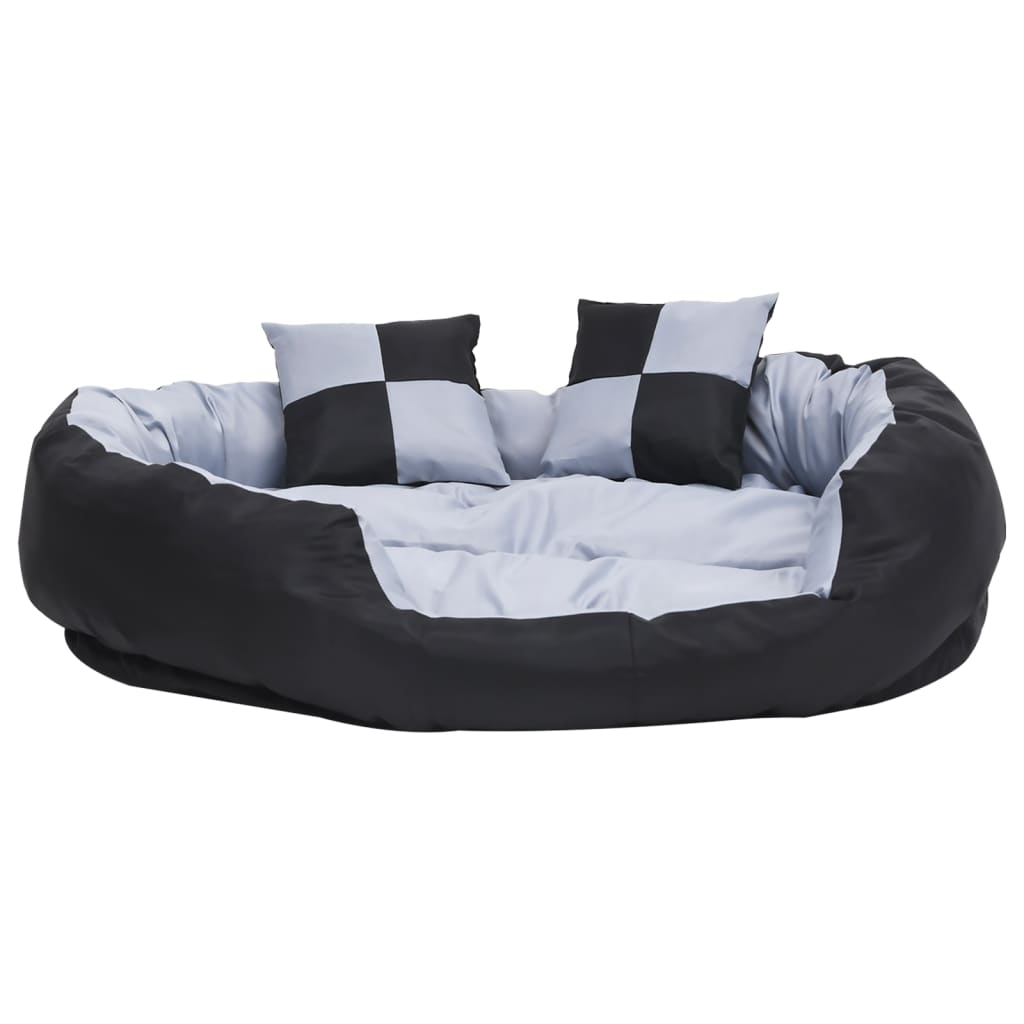 vidaXL Coussin réversible lavable pour chien Gris et noir 110x80x23 cm