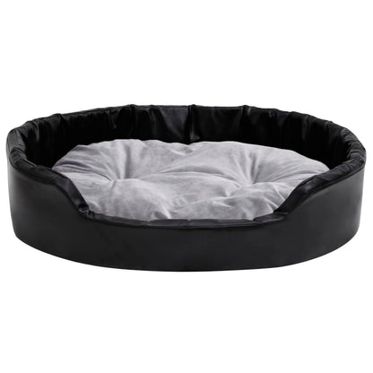 vidaXL Lit chiens Noir et gris 90x79x20 cm Peluche et similicuir