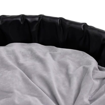 vidaXL Lit chiens Noir et gris 90x79x20 cm Peluche et similicuir