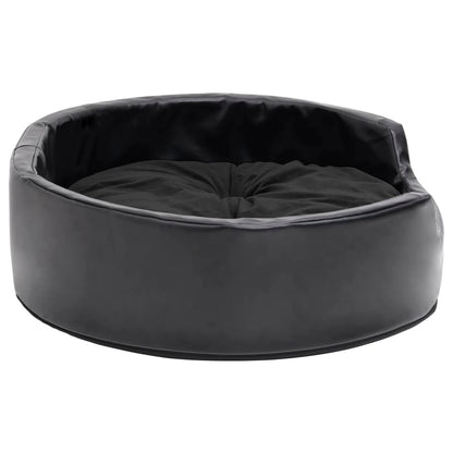 vidaXL Lit pour chiens Noir 69x59x19 cm Peluche et similicuir