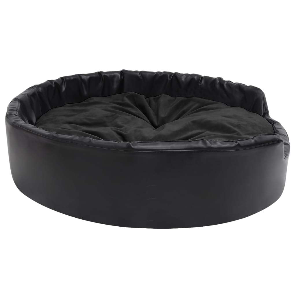vidaXL Lit pour chiens Noir 99x89x21 cm Peluche et similicuir