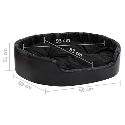 vidaXL Lit pour chiens Noir 99x89x21 cm Peluche et similicuir