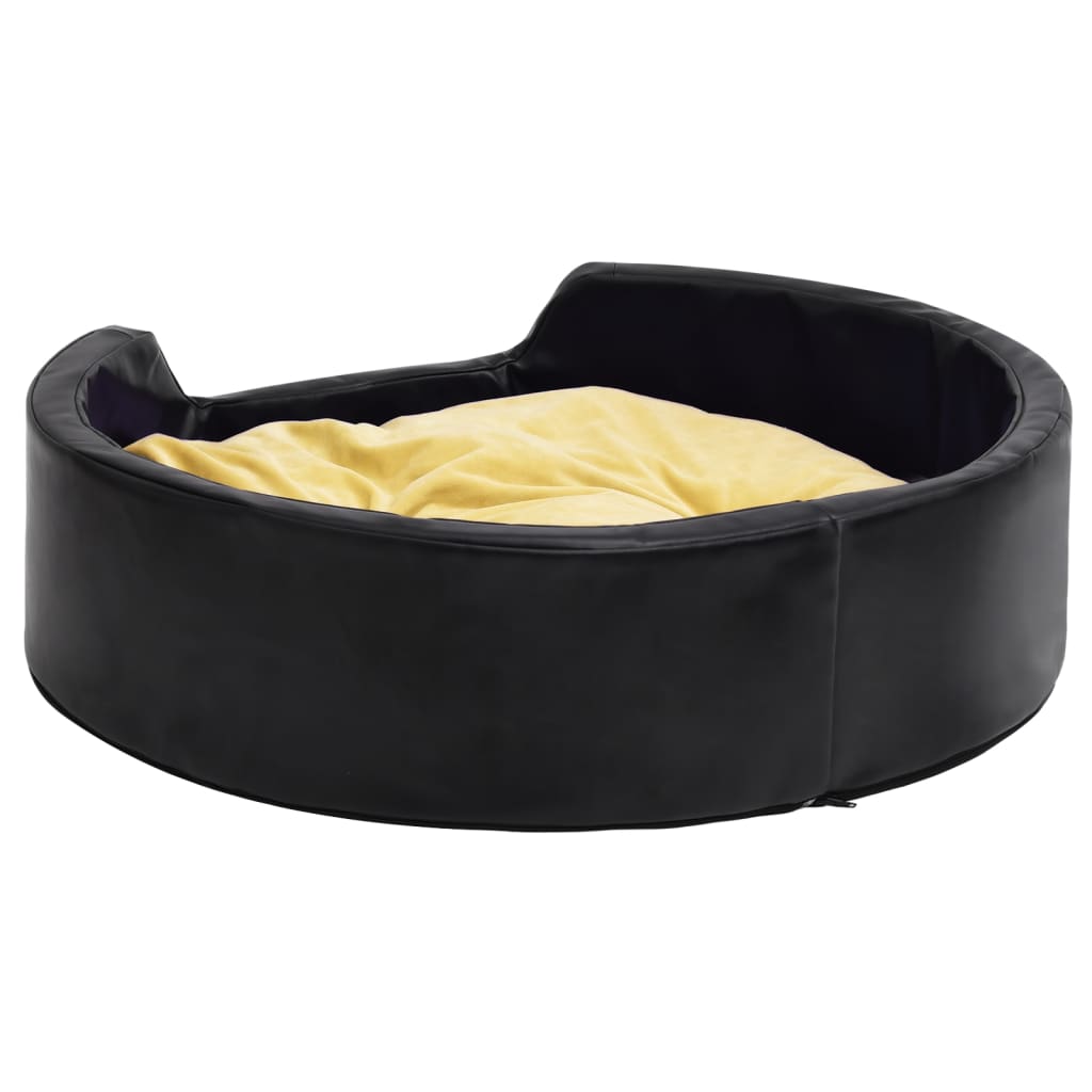 vidaXL Lit pour chiens Noir et jaune 99x89x21 cm Peluche et similicuir