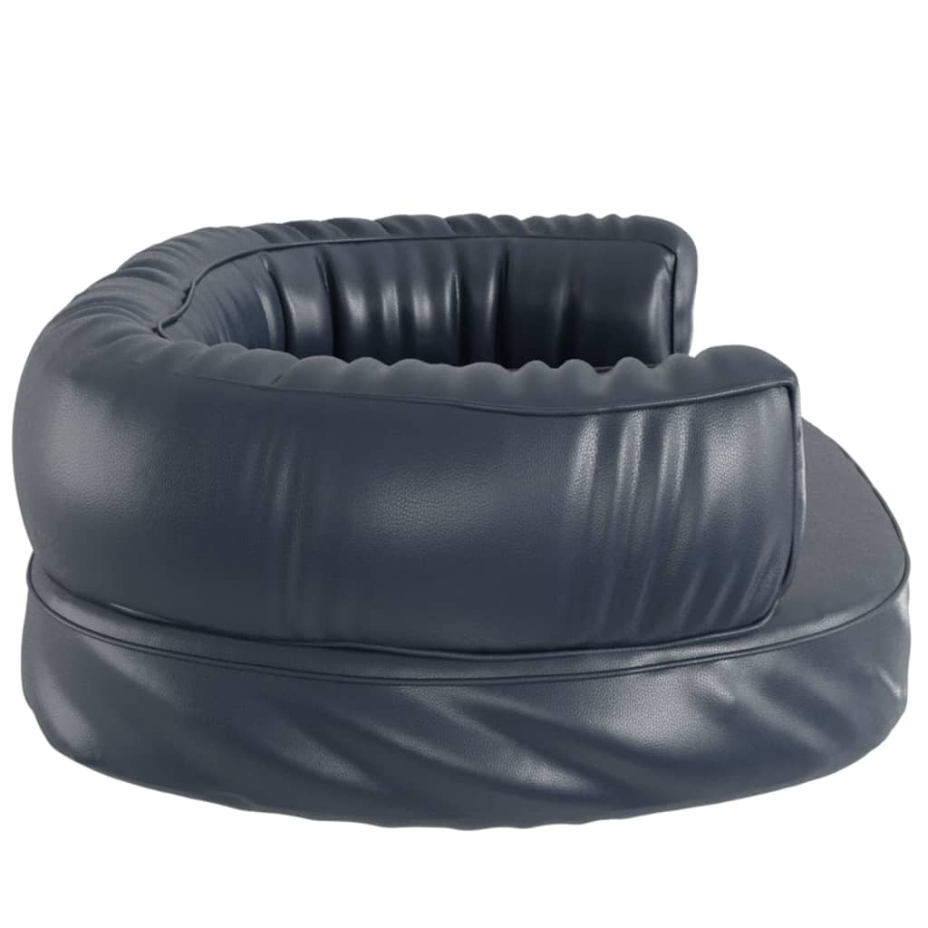 vidaXL Lit pour chien ergonomique Mousse Bleu foncé 75x53cm Similicuir