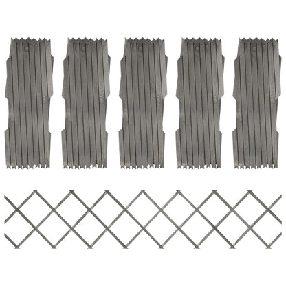 vidaXL Clôture à treillis 5 pcs Gris Bois de sapin massif 180x30 cm
