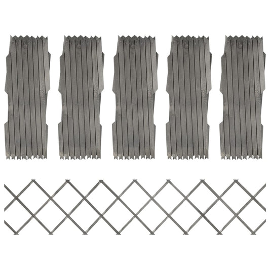 vidaXL Clôture à treillis 5 pcs Gris Bois de sapin massif 180x30 cm