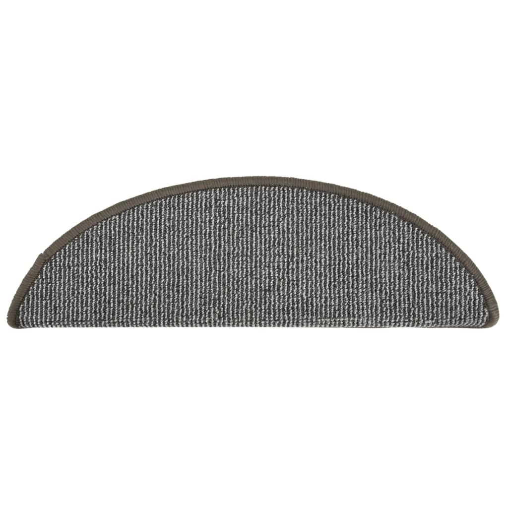 vidaXL Tapis de marches d'escalier 15 pcs Gris 56x17x3 cm