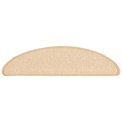 vidaXL Tapis de marches d'escalier 15 pcs Crème 56x17x3 cm