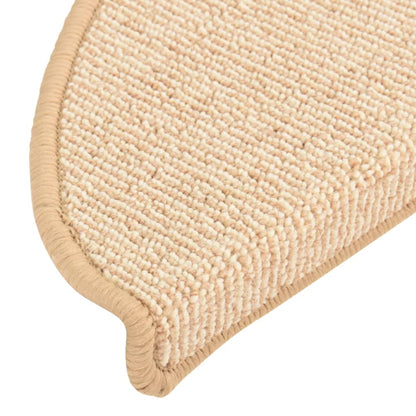 vidaXL Tapis de marches d'escalier 15 pcs Crème 56x17x3 cm