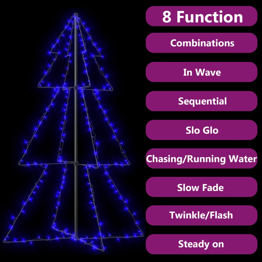 vidaXL Arbre de Noël cône 200 LED d'intérieur/d'extérieur 98x150 cm