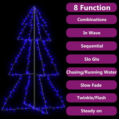 vidaXL Arbre de Noël cône 200 LED d'intérieur/d'extérieur 98x150 cm
