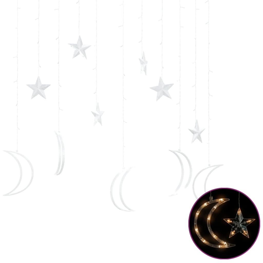 vidaXL Guirlande lumineuse étoile et lune avec télécommande 138 LED