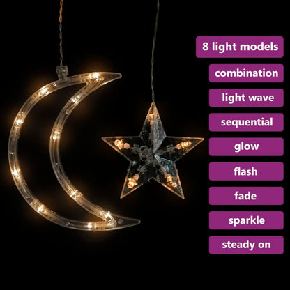 vidaXL Guirlande lumineuse étoile et lune avec télécommande 138 LED