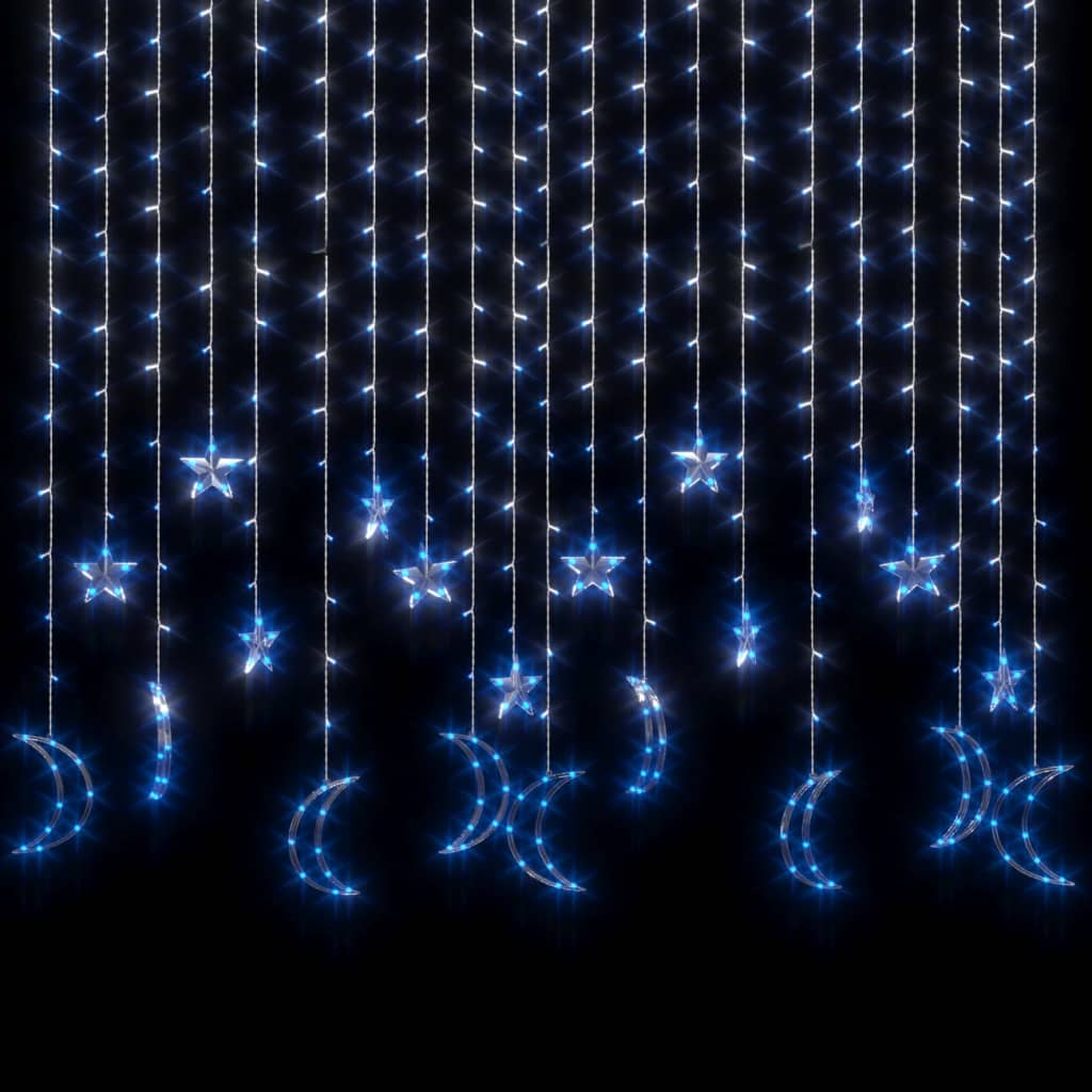 vidaXL Guirlande lumineuse étoile et lune avec télécommande 345 LED