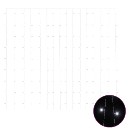 vidaXL Rideaux lumineux à LED 3x3 m 300 LED Blanc froid 8 fonctions