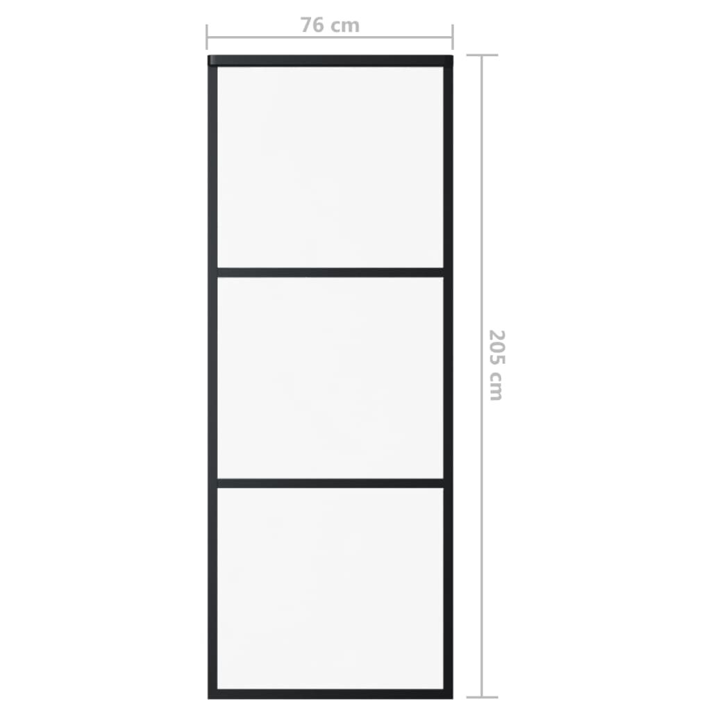 vidaXL Porte coulissante Verre ESG et aluminium 76x205 cm Noir