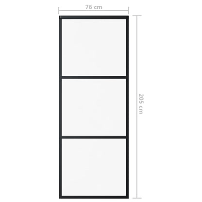 vidaXL Porte coulissante Verre ESG et aluminium 76x205 cm Noir
