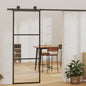 vidaXL Porte coulissante Verre ESG et aluminium 76x205 cm Noir