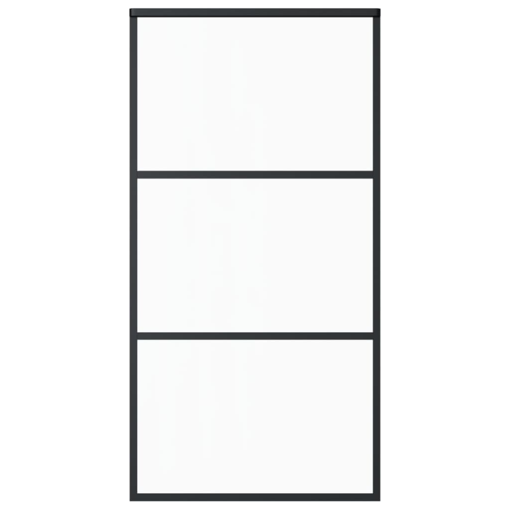 vidaXL Porte coulissante Verre ESG et aluminium 102x205 cm Noir