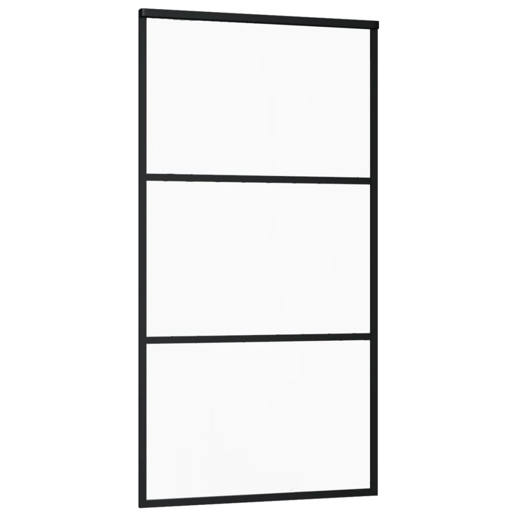 vidaXL Porte coulissante Verre ESG et aluminium 102x205 cm Noir