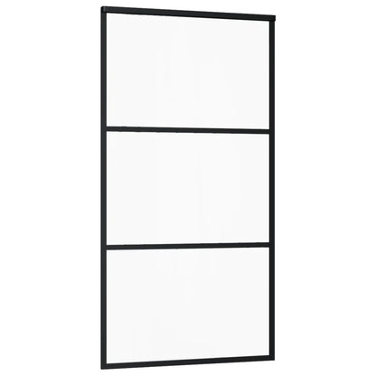 vidaXL Porte coulissante Verre ESG et aluminium 102x205 cm Noir