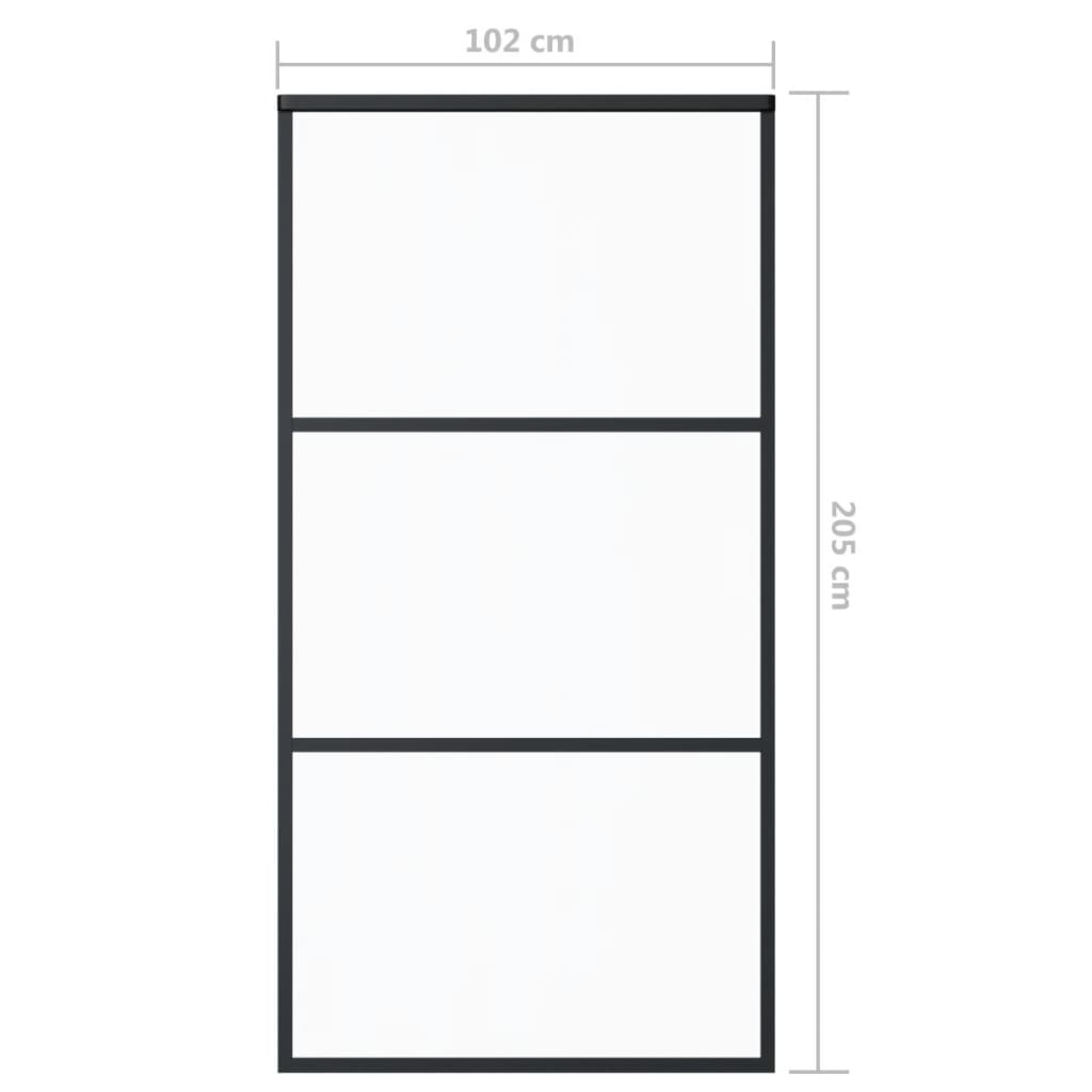 vidaXL Porte coulissante Verre ESG et aluminium 102x205 cm Noir