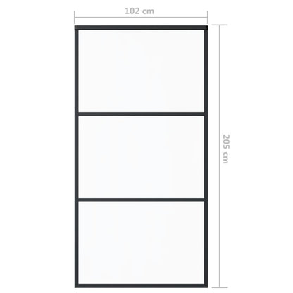 vidaXL Porte coulissante Verre ESG et aluminium 102x205 cm Noir
