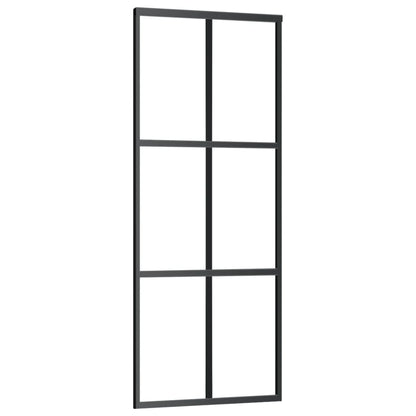 vidaXL Porte coulissante Verre ESG et aluminium 76x205 cm Noir
